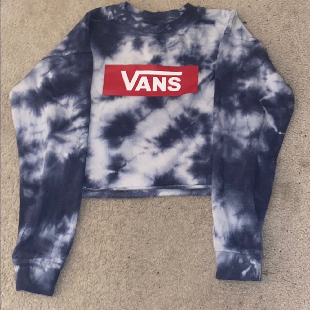 vans tye dye crop top long sleeve